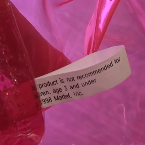 Vintage Rare 1998 BARBIE AVON Collab Hot Pink Clear Vinyl Backpack Purse